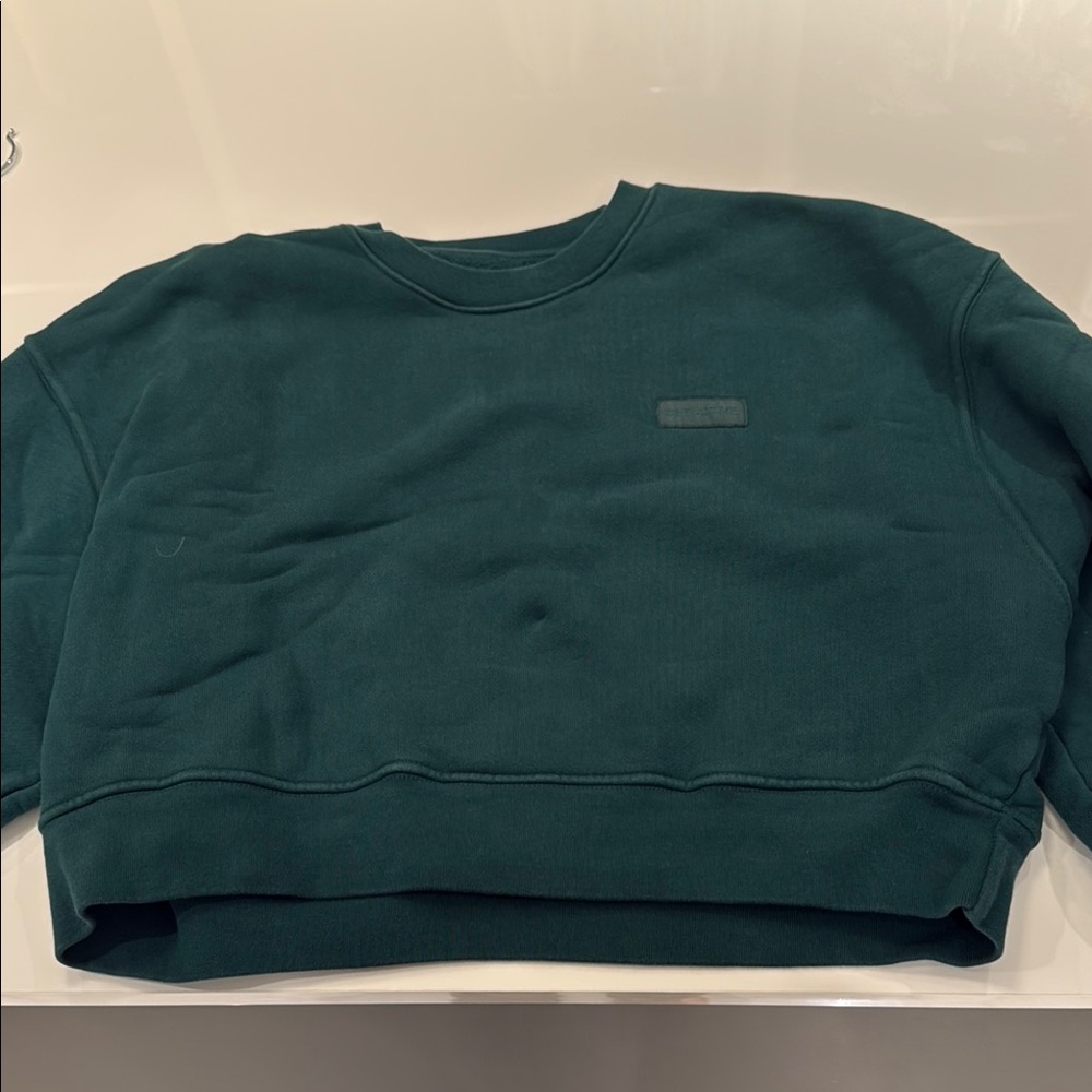 SET Active Green Crewneck Sweater Soft Cotton Blend